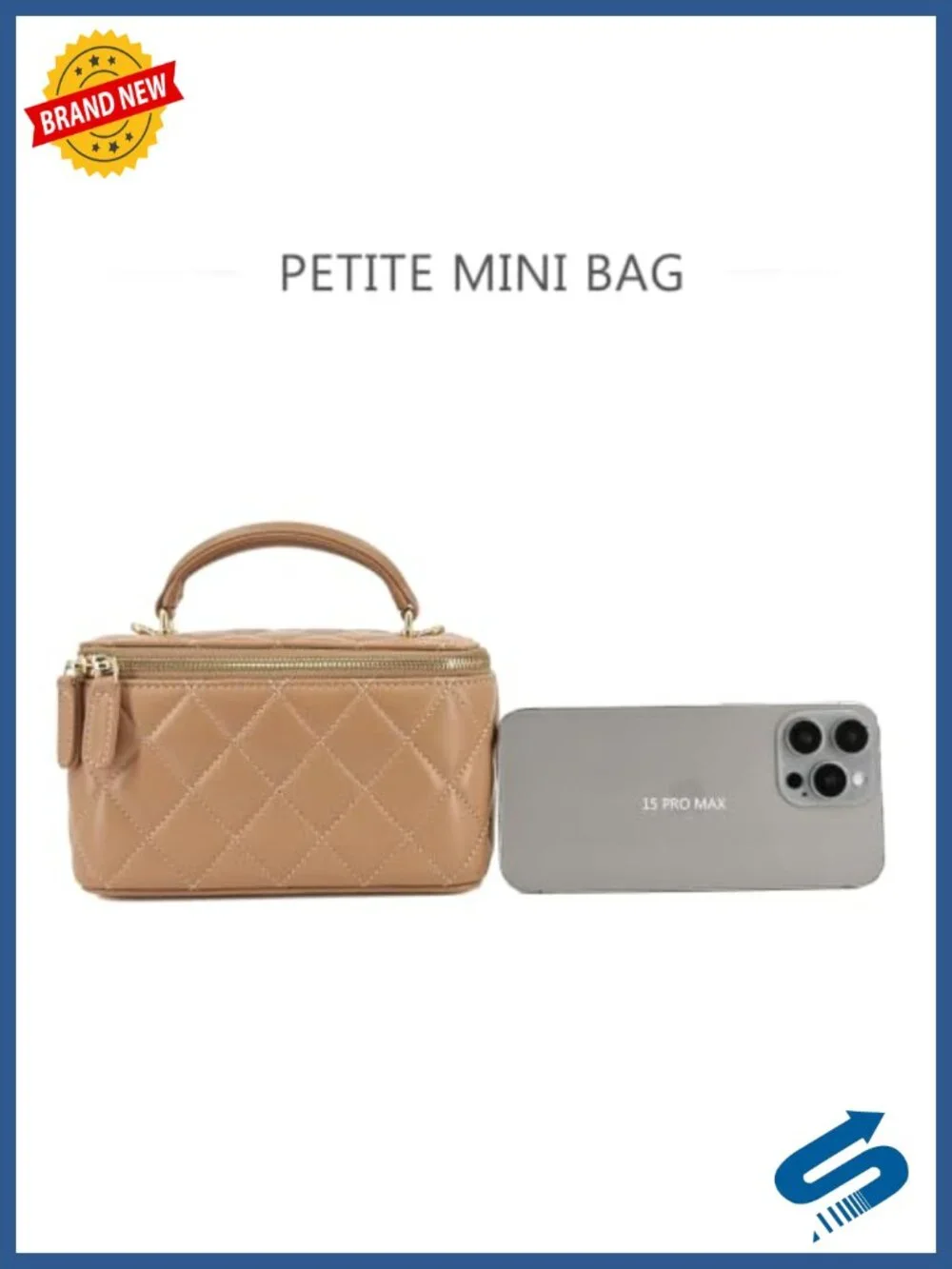 Genuine Lambskin Leather Mini Crossbody Bag with Chain Strap